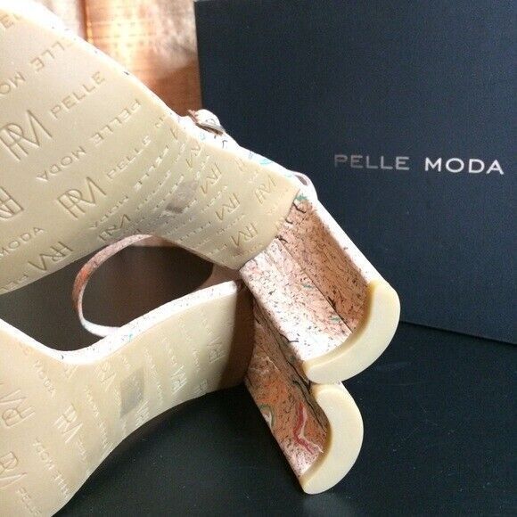 Pelle Moda Women's Lucille -Cork Multi-Colored High Block Heel Sandal-NWOB-Sz 10 - Picture 6 of 7